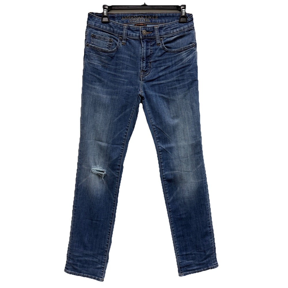 American Eagle 360 Extreme Flex Jeans 28x32 Distressed Skinny Blue